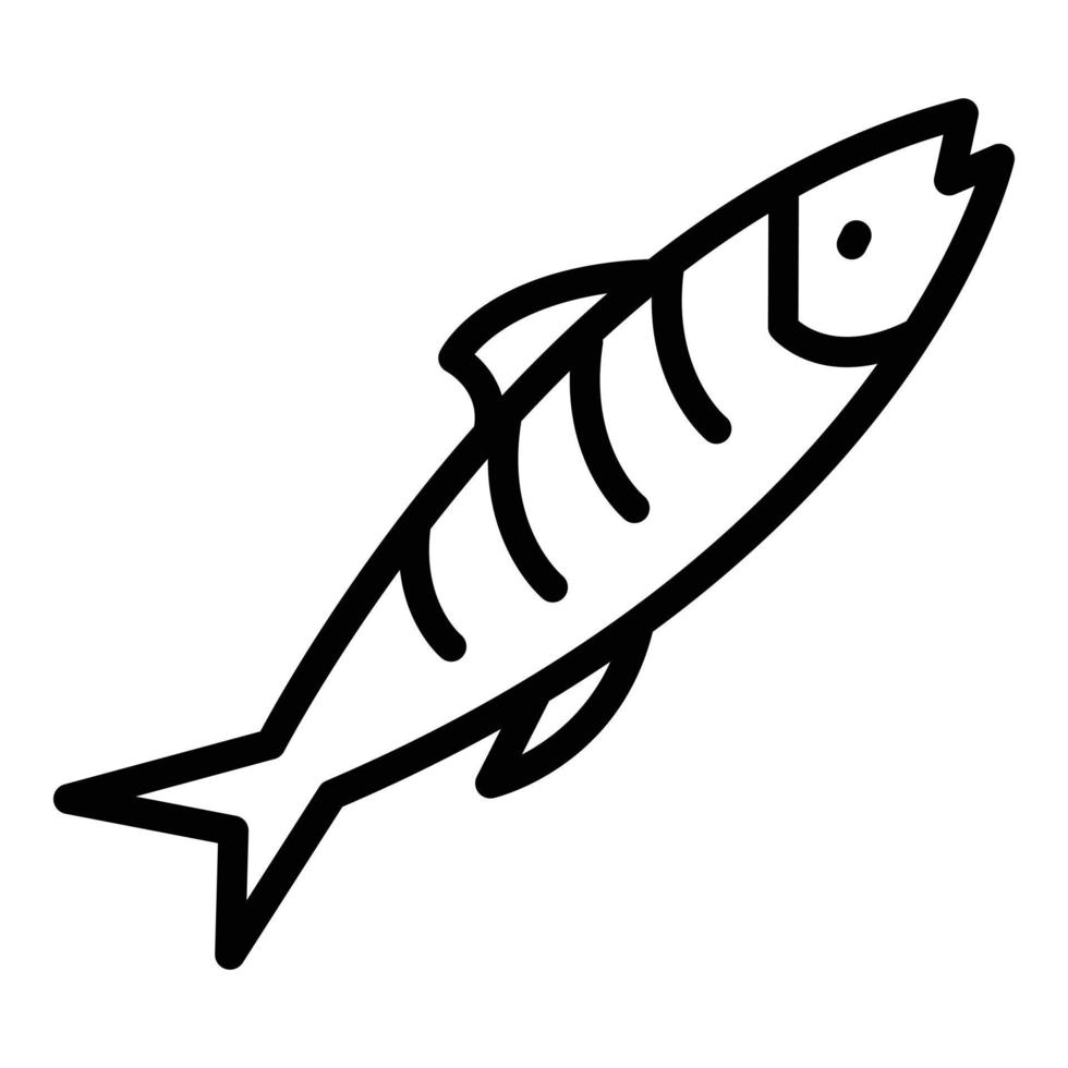 vetor de contorno do ícone de arenque de pesca. peixe de cozinha