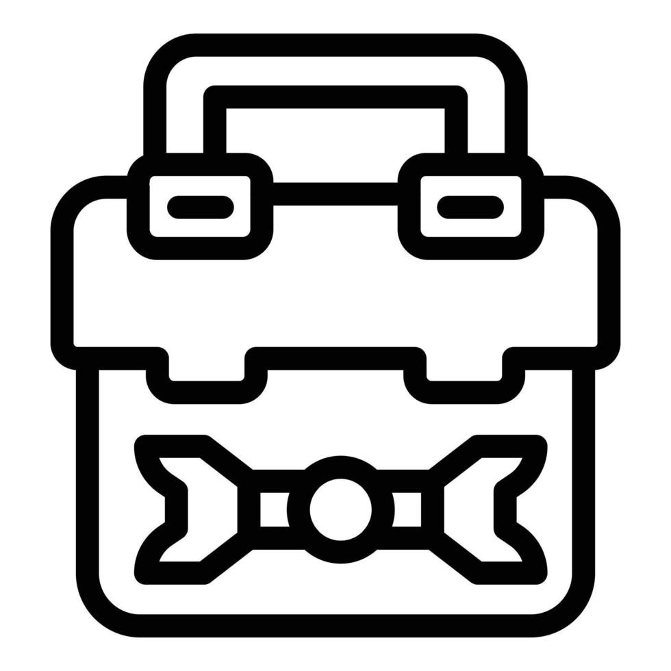 vetor de contorno de ícone de caixa de ferramentas de colarinho. caso kit