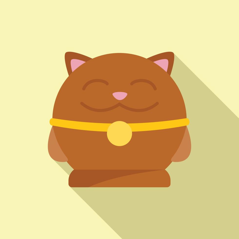 vetor plana de ícone de gato da sorte de charme. neko japão