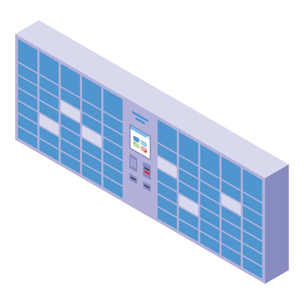 vetor isométrico do ícone da estação de entrega de encomendas de autoatendimento. serviço de pacote
