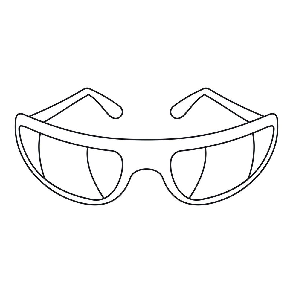 ícone de equipamento de óculos de golfe, estilo de estrutura de tópicos vetor
