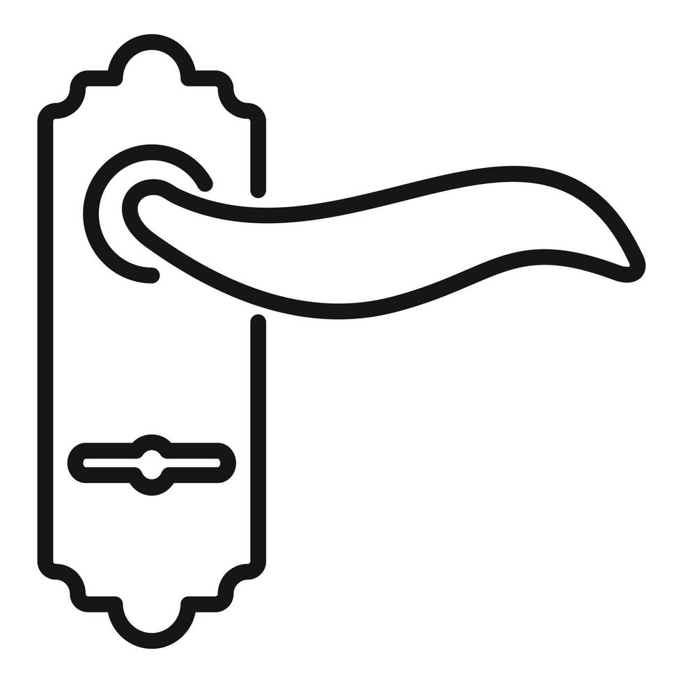 vetor de contorno de ícone de maçaneta de porta antiga. botão de bloqueio