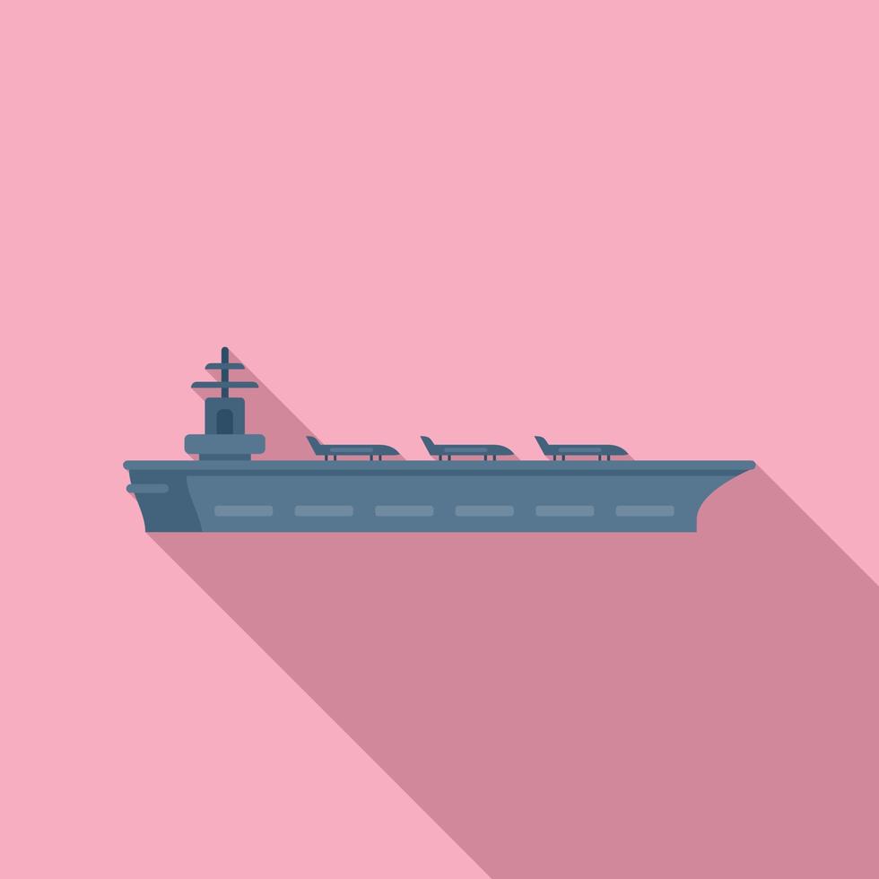 vector plana do ícone do porta-aviões de combate. vista naval