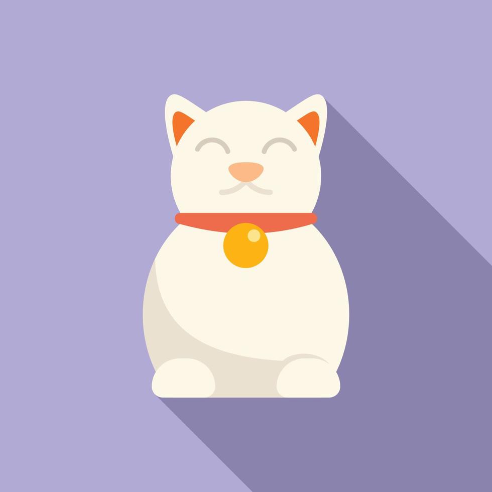 vetor plano do ícone do gato amuleto da sorte. ano japão