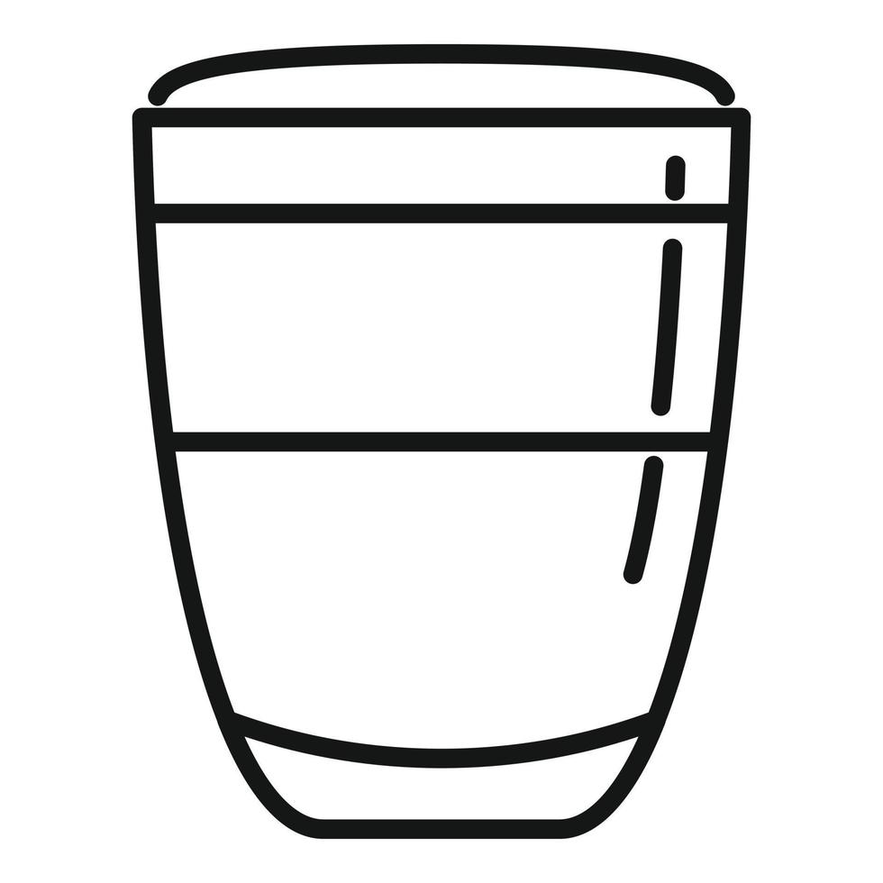 vetor de contorno de ícone de café com leite. xícara de café