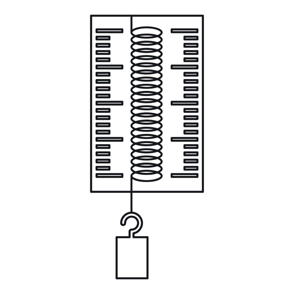 dinamômetro com um ícone de gancho, estilo de estrutura de tópicos vetor