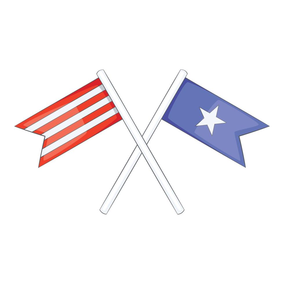 ícone de bandeiras do dia da independência, estilo cartoon vetor