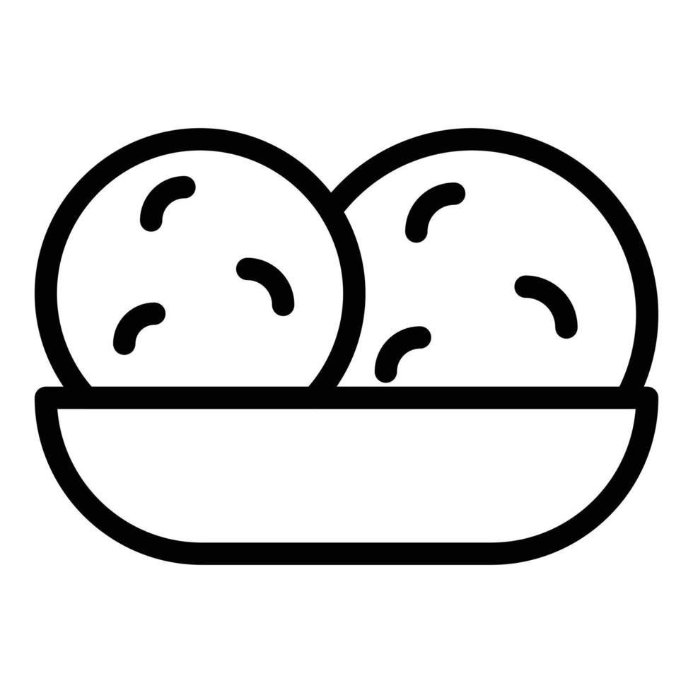vetor de contorno do ícone de croquete de comida. bola de batata