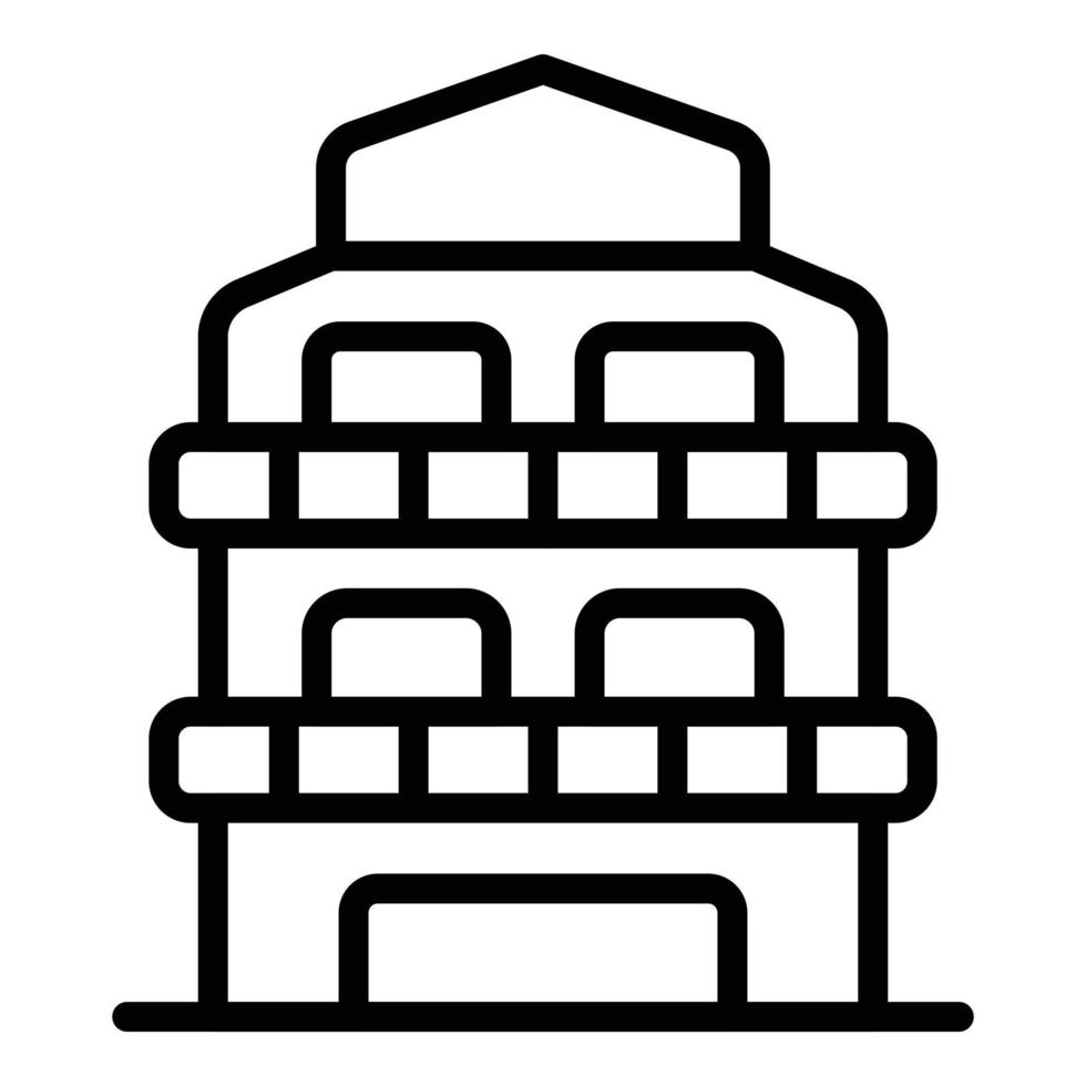 vetor de contorno do ícone da torre de arquitetura. dia de Mianmar