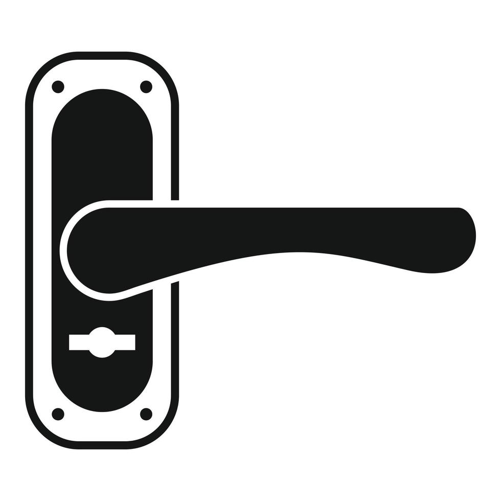 vetor simples de ícone de maçaneta de porta de metal. botão de bloqueio