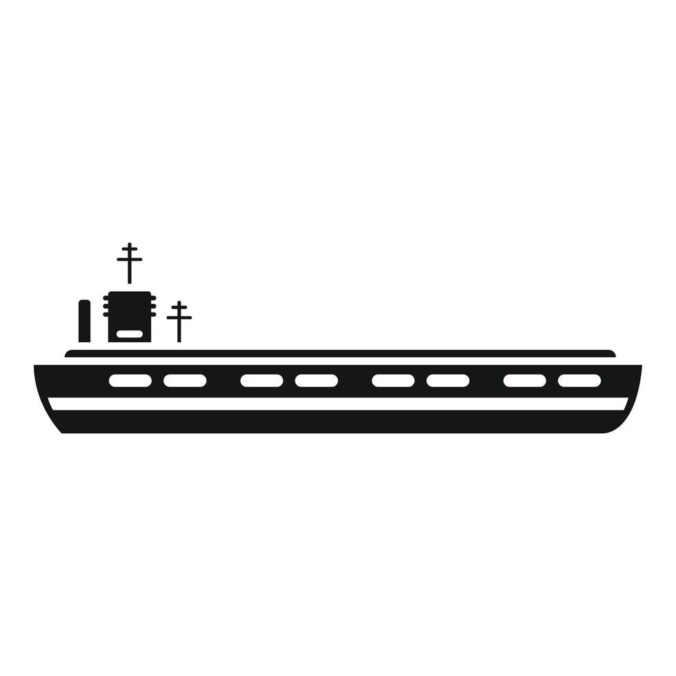vetor simples de ícone de porta-aviões de voo. navio da marinha