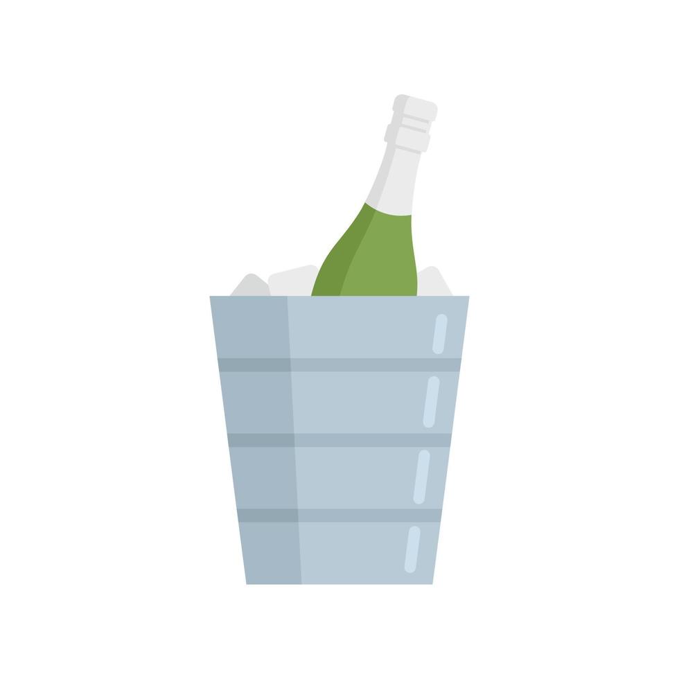ícone de champanhe de caixa de gelo vetor isolado plano