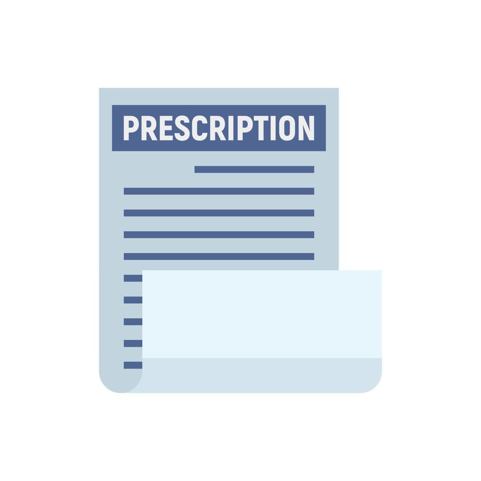 vetor plano isolado de ícone de prescrição médica