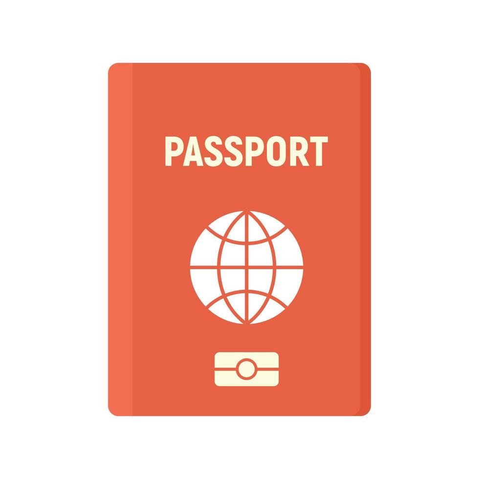 vetor plano isolado de ícone de passaporte de viagem