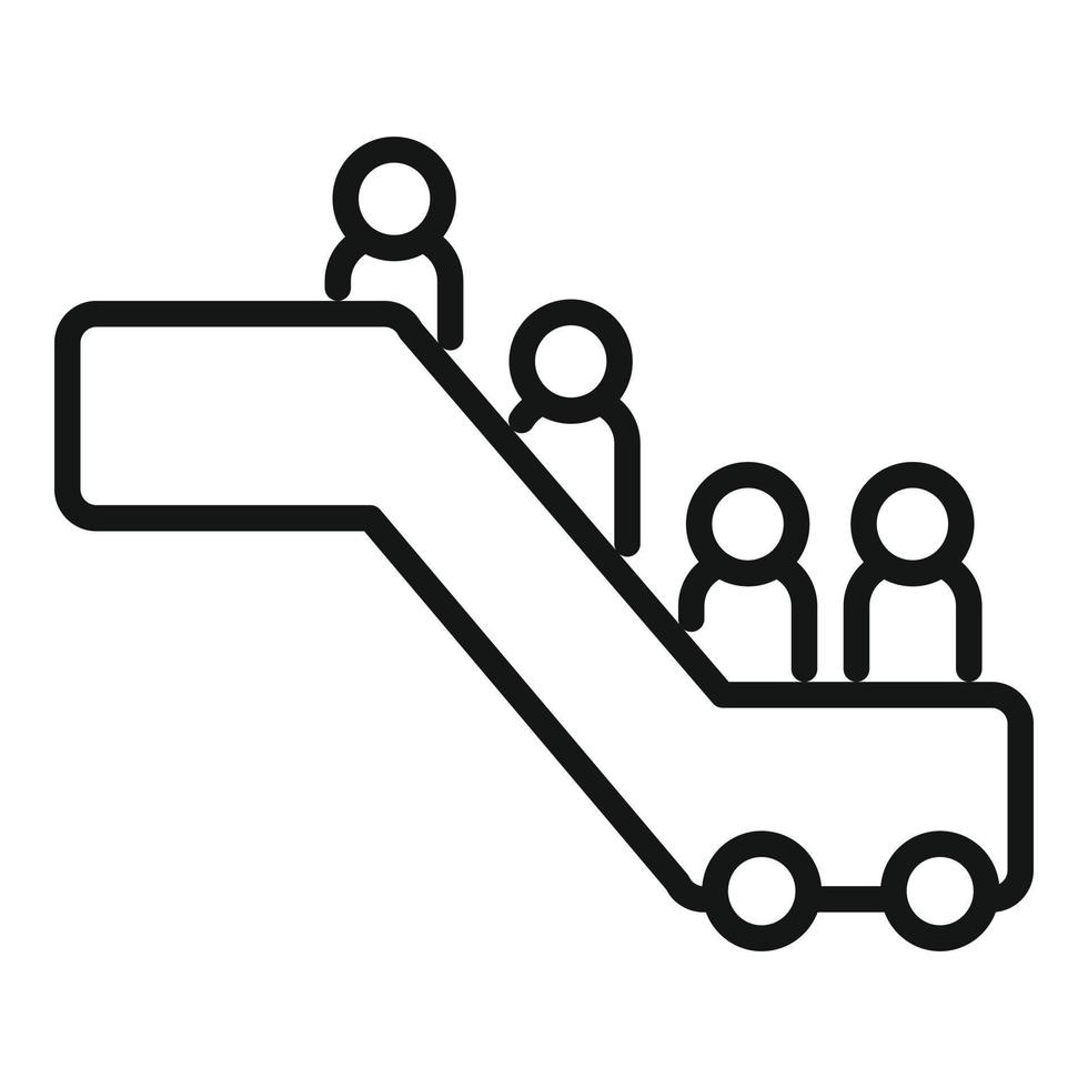 vetor de contorno do ícone do carrinho de escadas de passageiros. viagem de avião