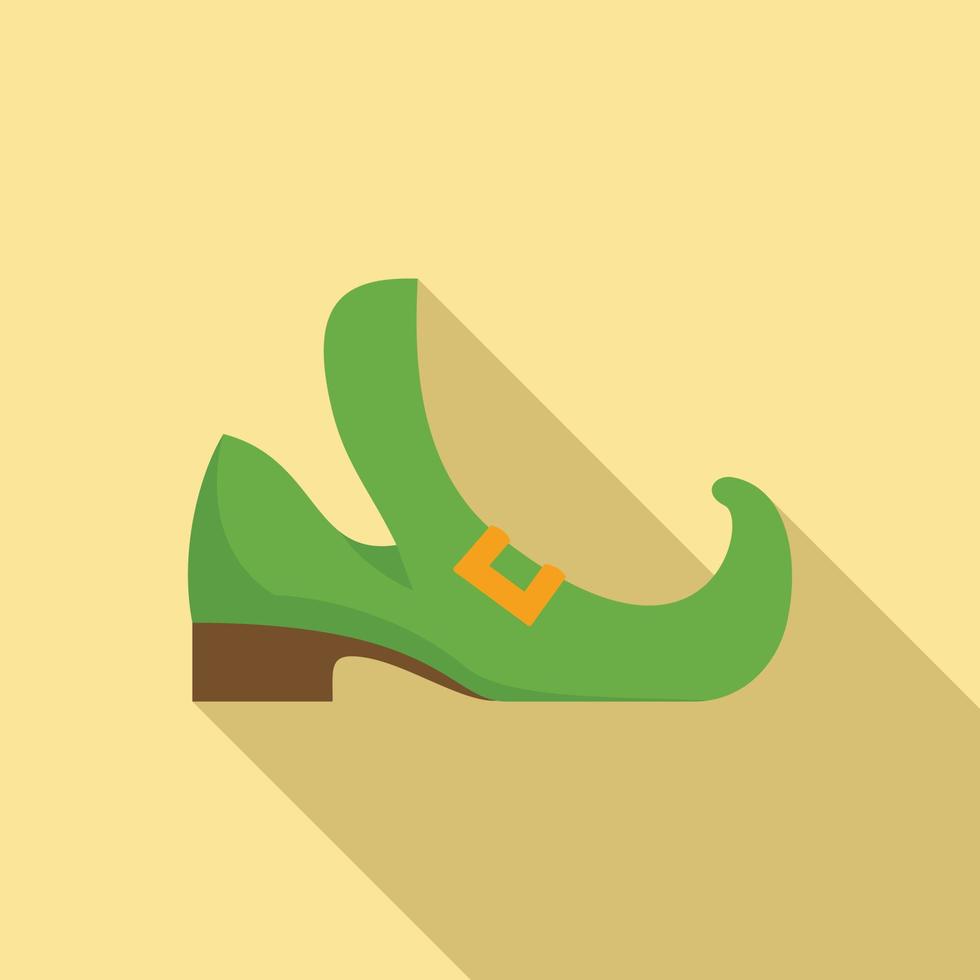 vetor plana de ícone de inicialização de duende. bota irlandesa dourada