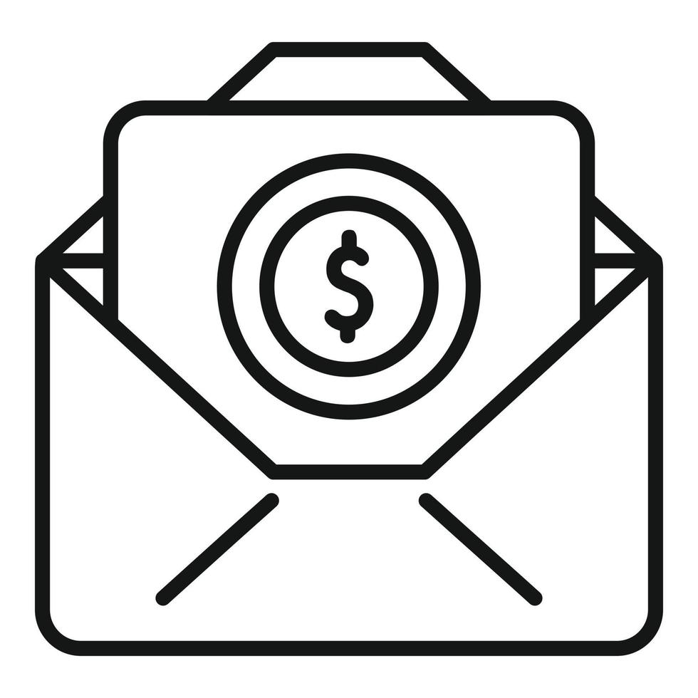 monetizar o vetor de contorno do ícone de correio. público móvel