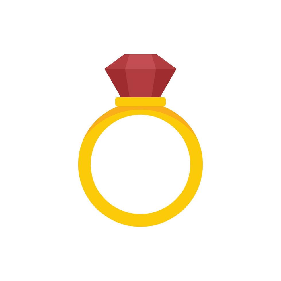 ícone de anel de ouro de notário vetor plano isolado