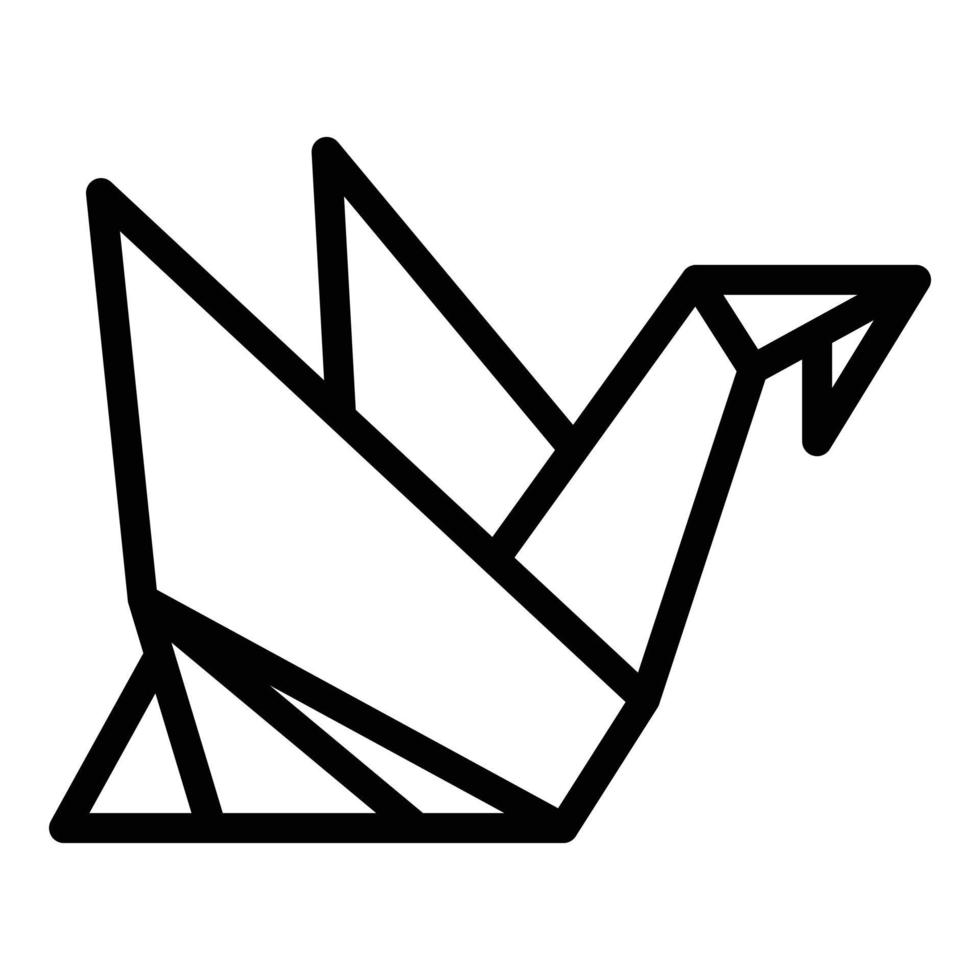 vetor de contorno de ícone de origami de pássaro em casa. polígono de papel