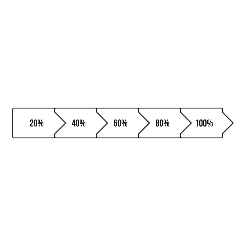 ícone do diagrama de porcentagem, estilo de estrutura de tópicos vetor