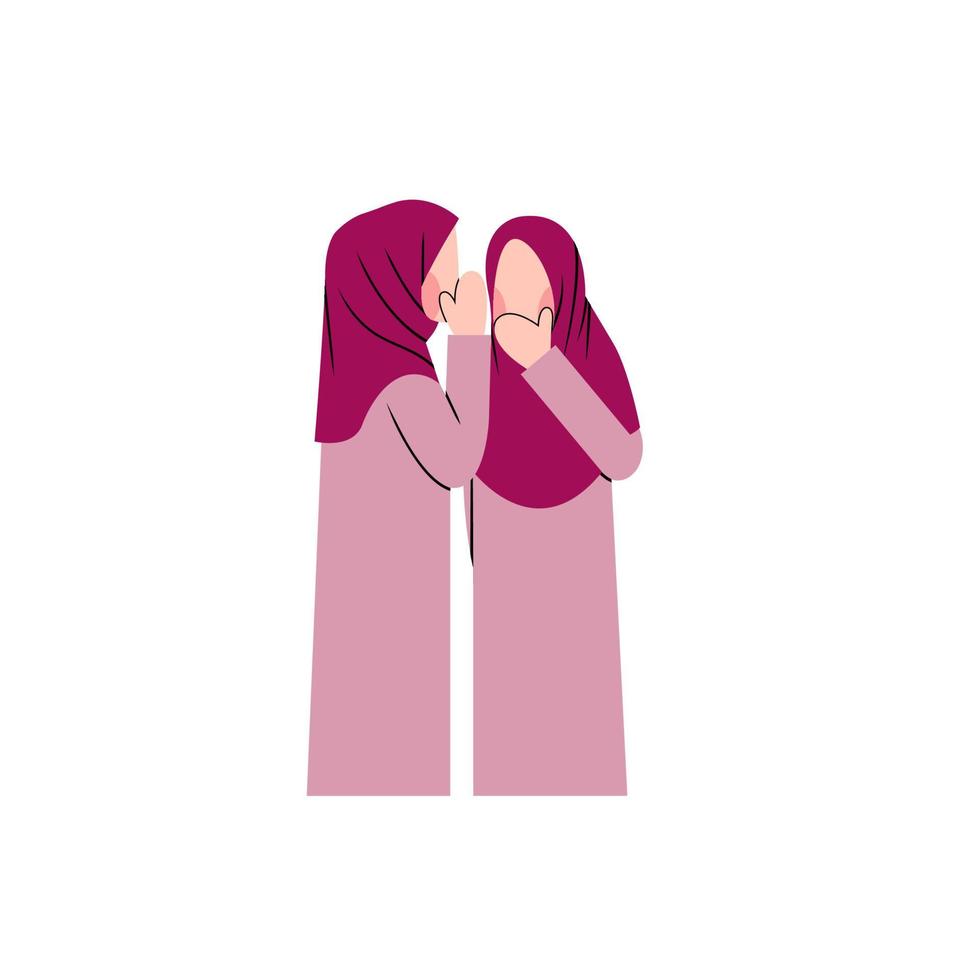 mulheres muçulmanas compartilhando um segredo vetor