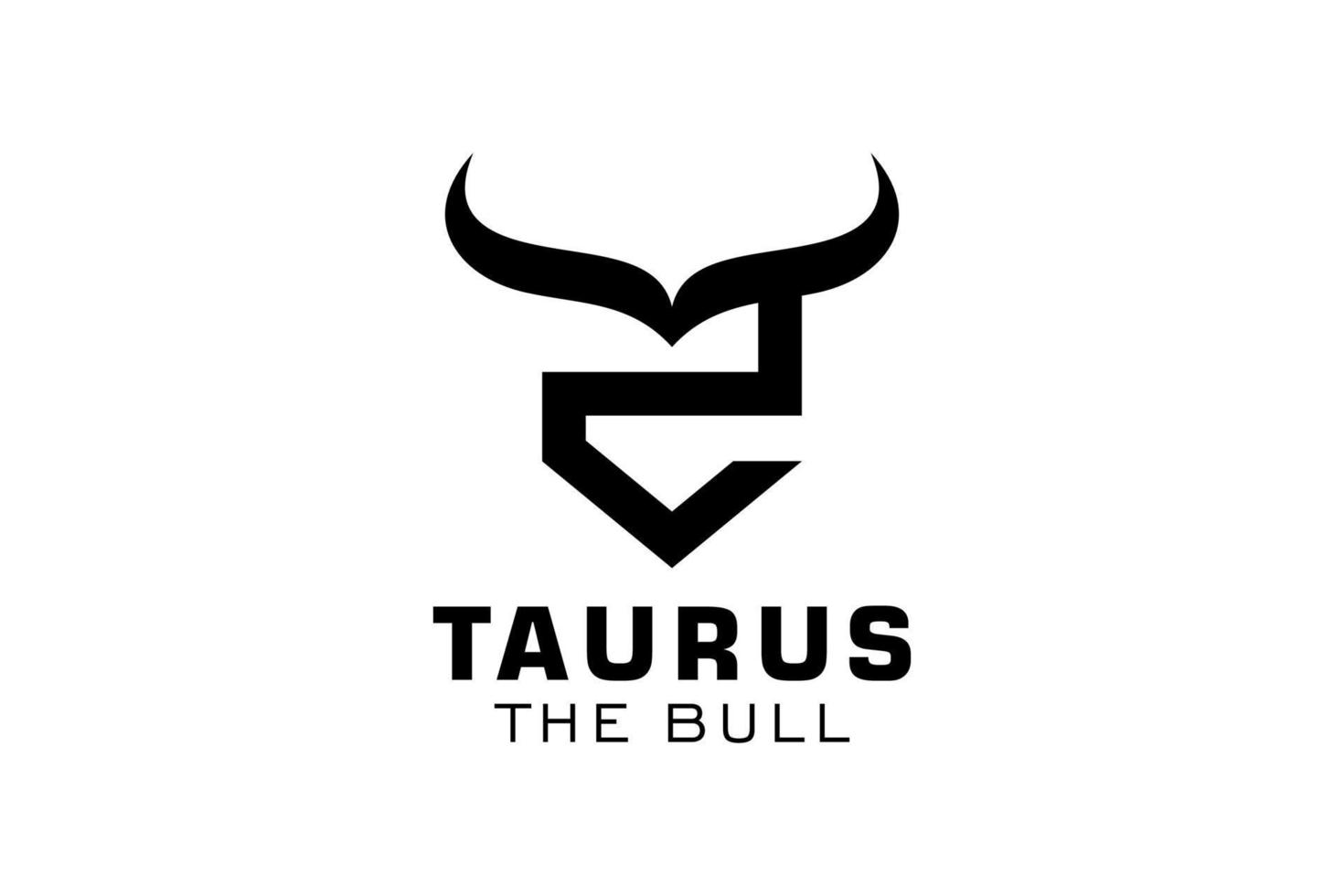 logotipo da letra z, logotipo do touro, logotipo da cabeça do touro, elemento de modelo de design do logotipo do monograma vetor