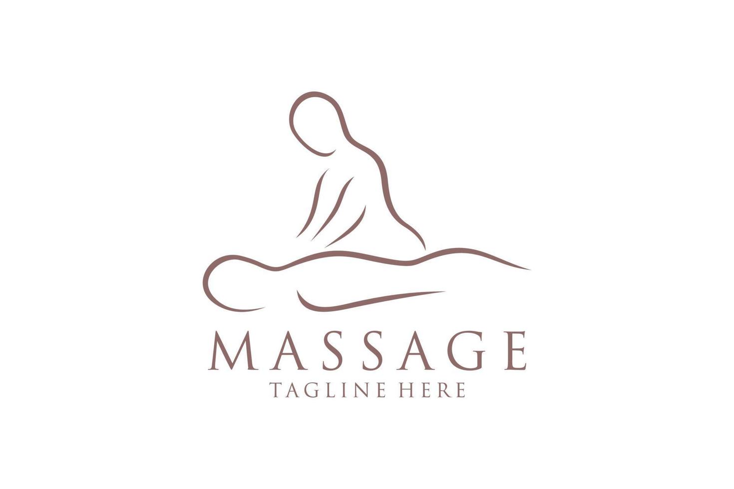 logotipo de massagem corporal, ícone do centro de spa corporal, salão de massagens, spa, relaxar, rejenuvate, óleo essencial, fundo branco, ilustração vetorial vetor