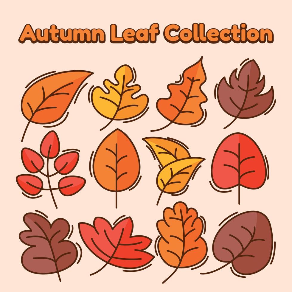 conjunto de vetores de coleção de folhas de outono