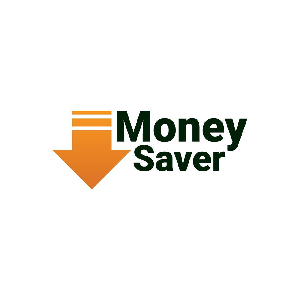 logotipo de dinheiro criativo com modelo de design de seta vetor