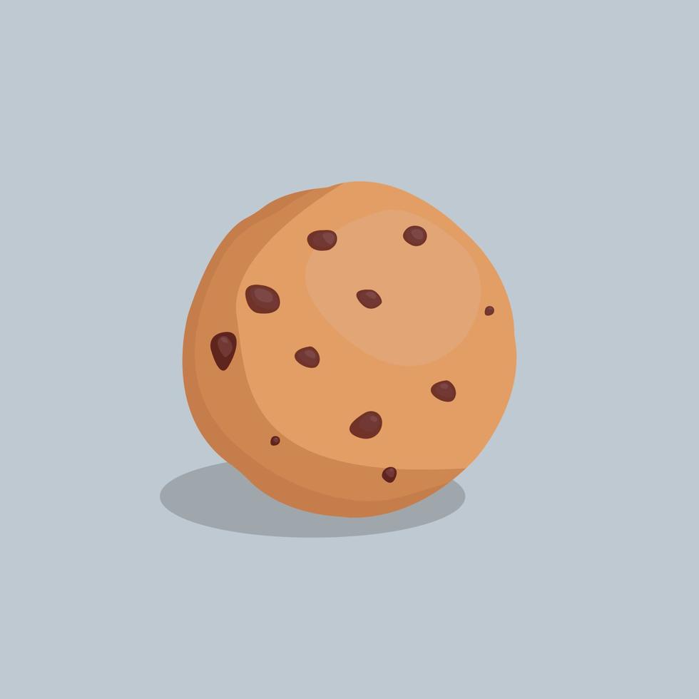 biscoitos chocochip em design de ilustração vetorial plana vetor