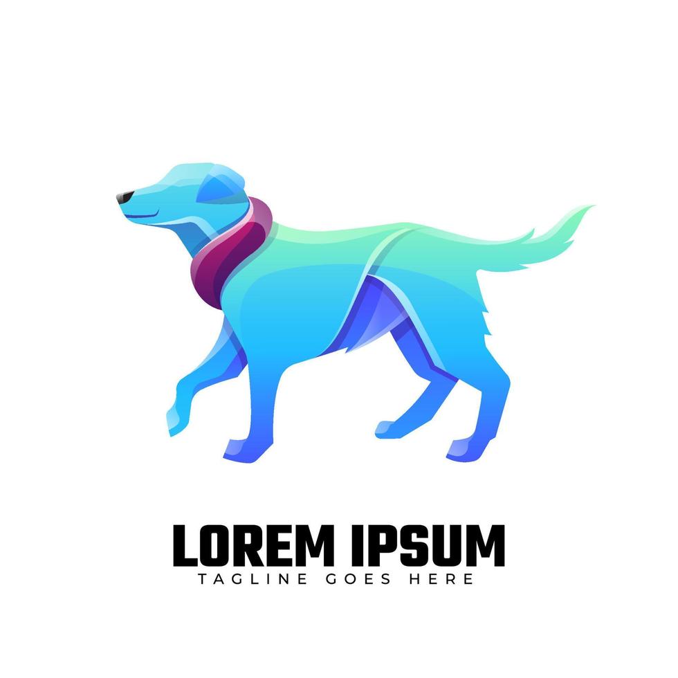logotipo gradiente de cachorro vetor