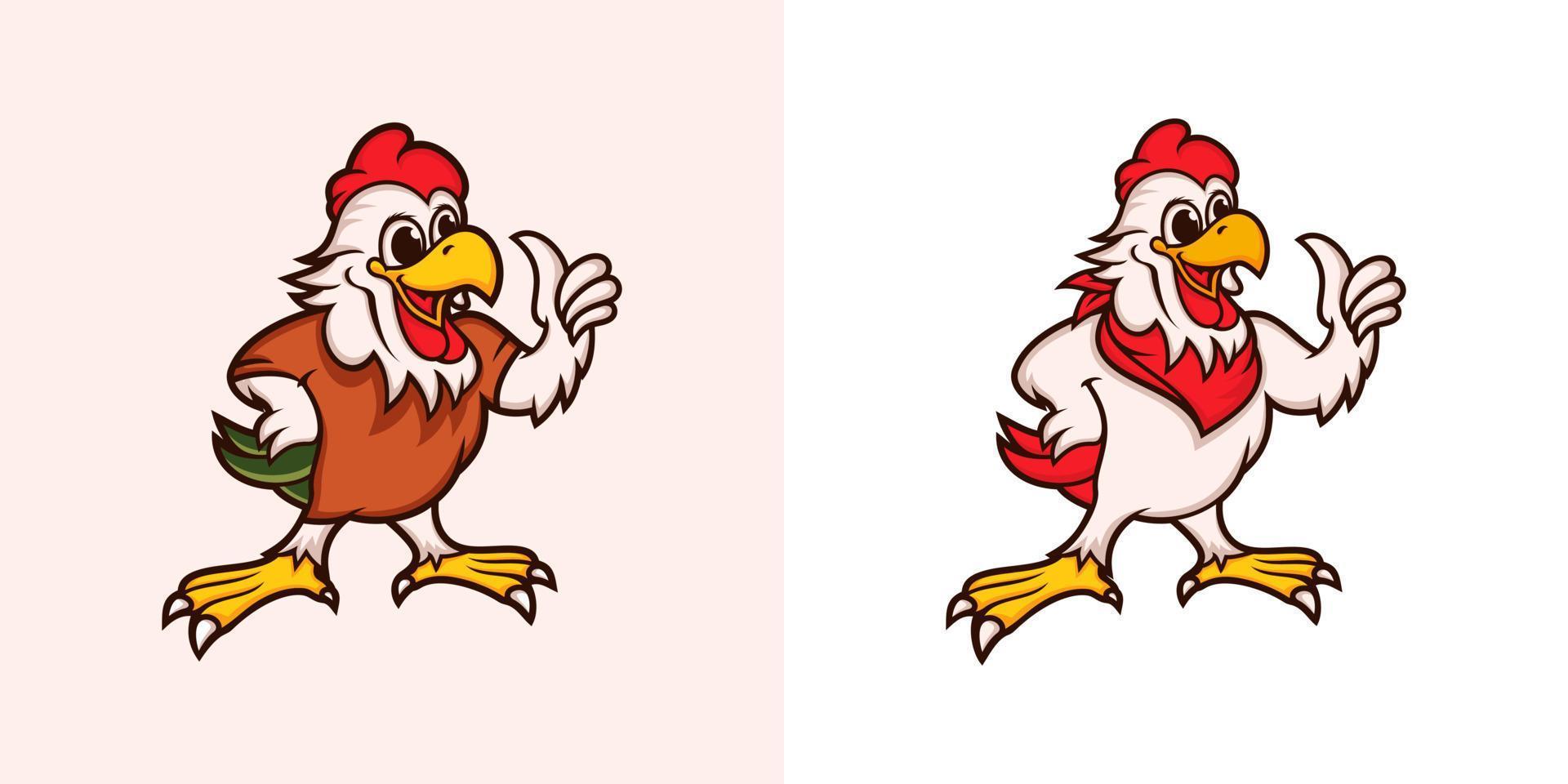 modelo de vetor de logotipo de mascote de frango
