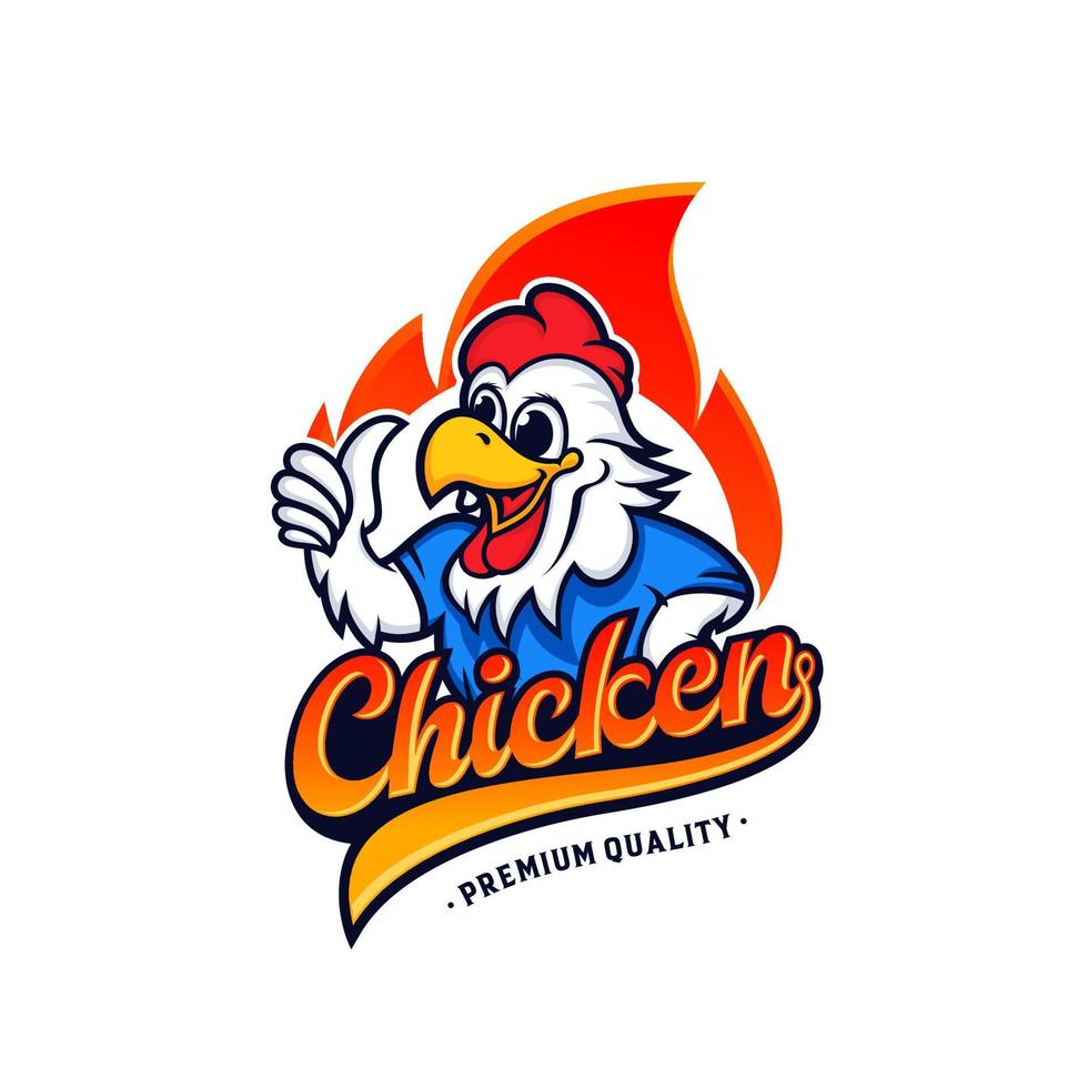 modelo de vetor de logotipo de mascote de frango