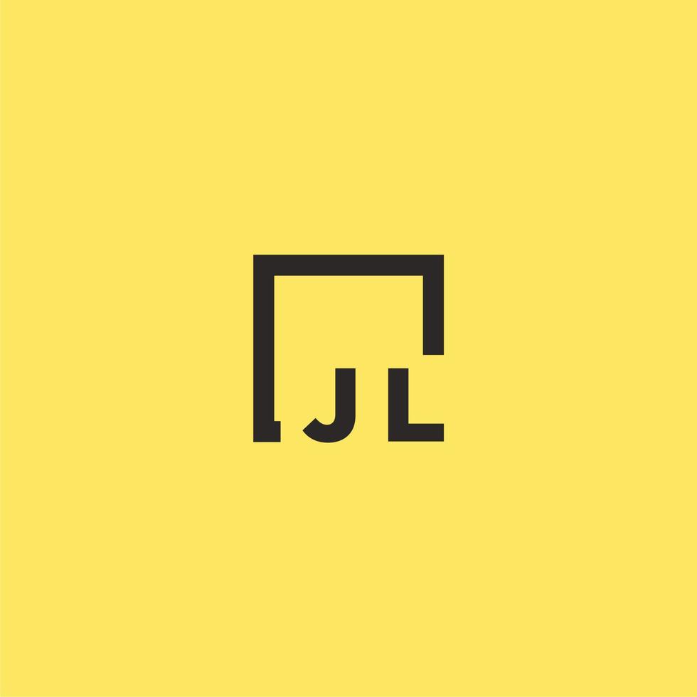 logotipo inicial do monograma jl com design de estilo quadrado vetor
