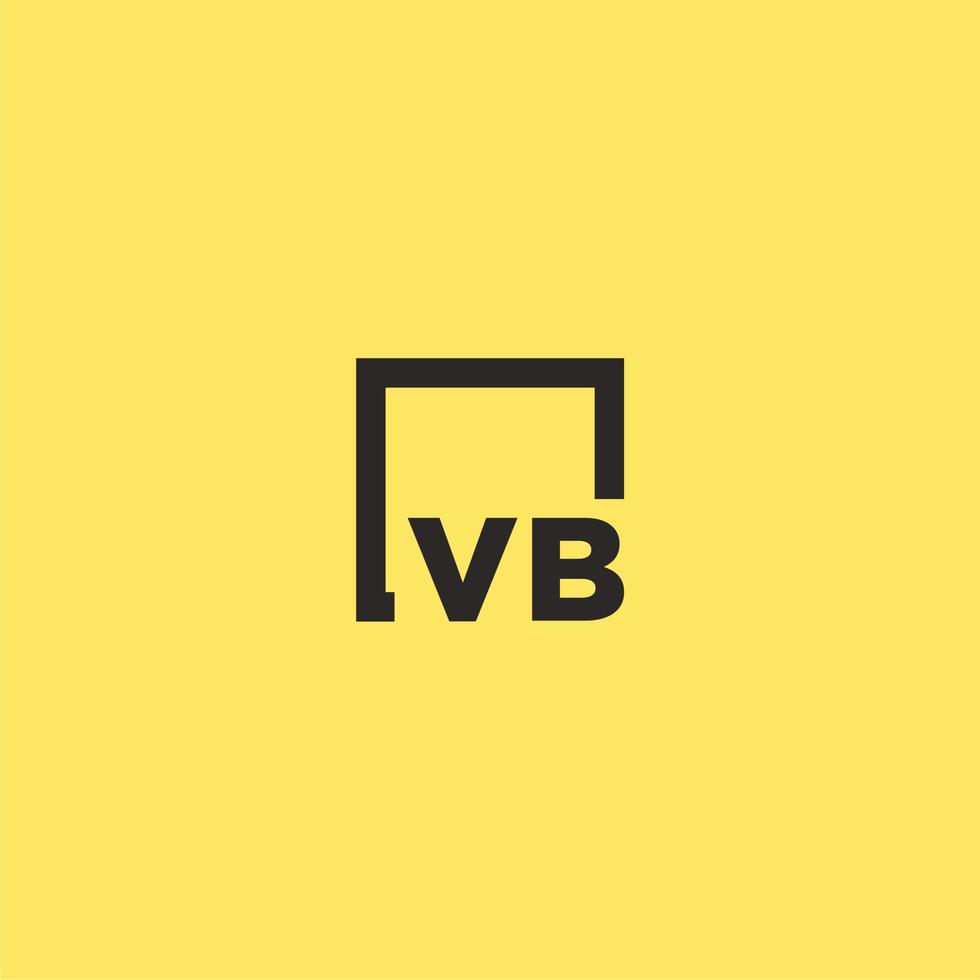 logotipo inicial do monograma vb com design de estilo quadrado vetor