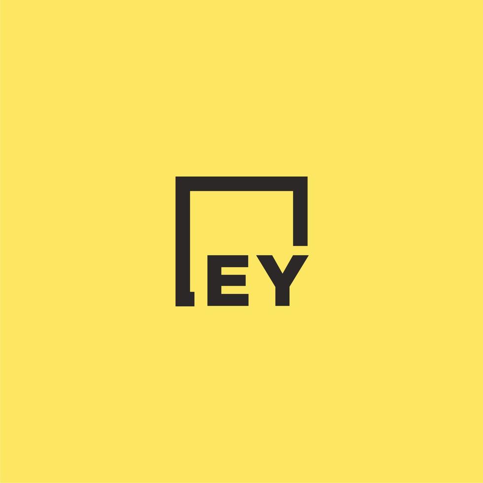 ey logotipo inicial do monograma com design de estilo quadrado vetor