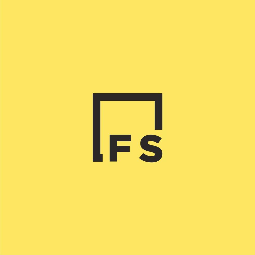 logotipo inicial do monograma fs com design de estilo quadrado vetor