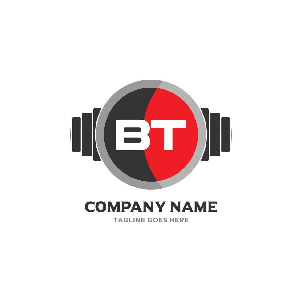 ícone de design de logotipo de letra bt fitness e símbolo vetorial de música. vetor