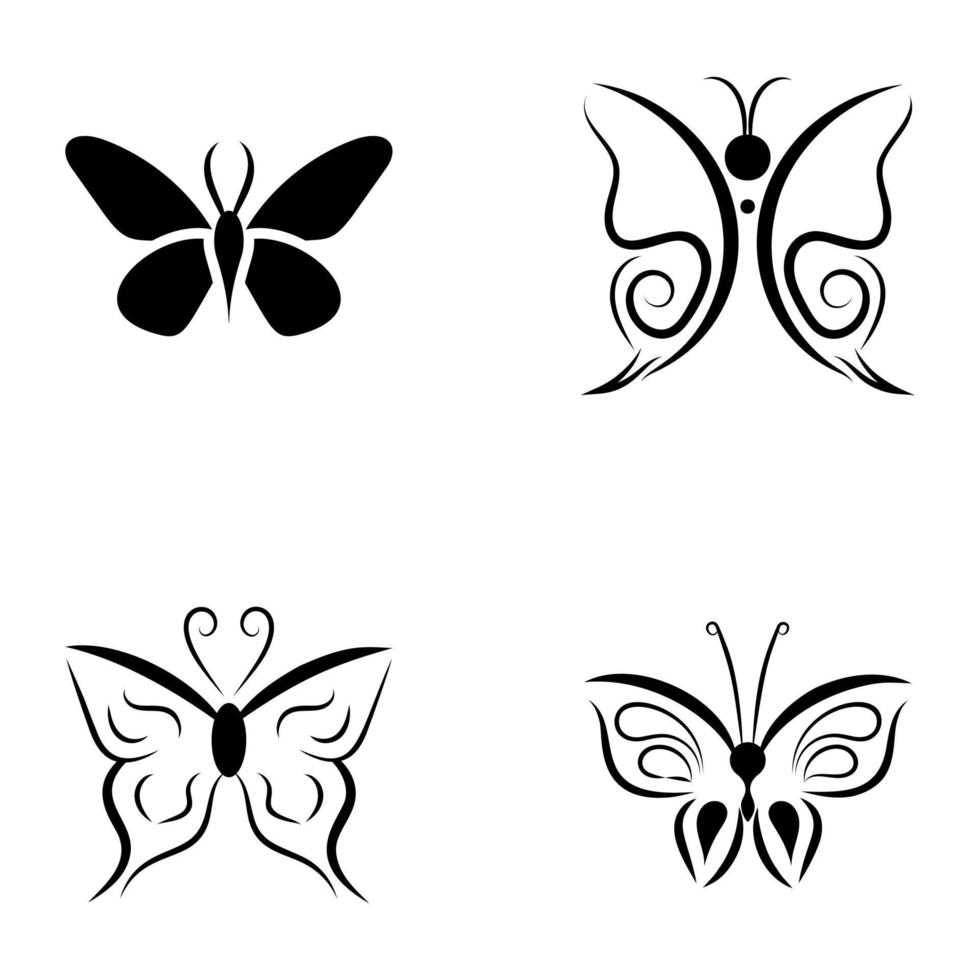 conjunto de ícones de glifos de insetos vetor