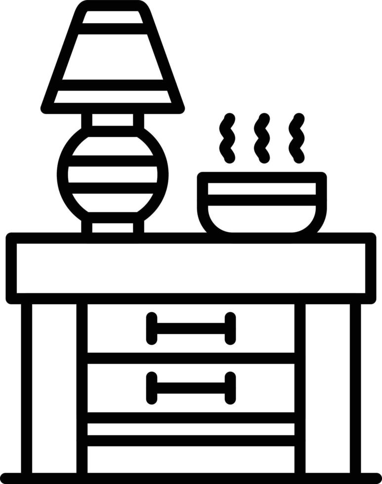 design de ícone criativo de mesa de cabeceira vetor