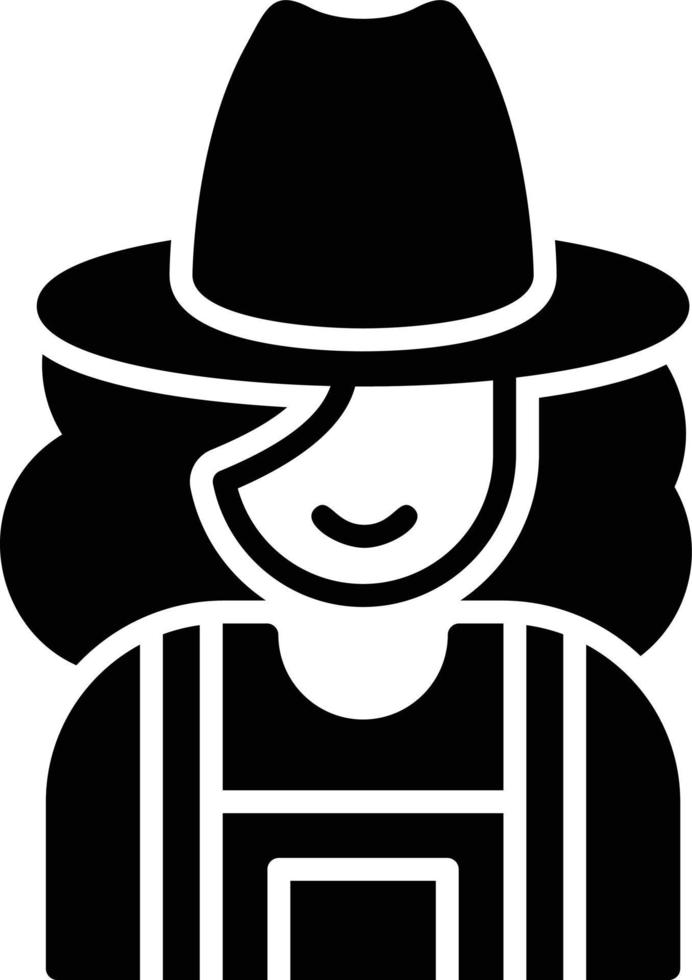 design de ícone criativo de senhora agricultora vetor
