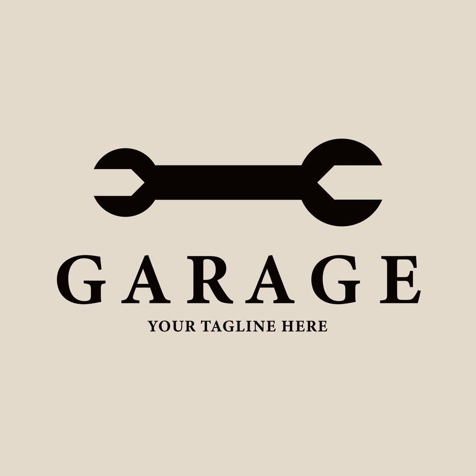 garagem logotipo vintage, ícone e símbolo, design de ilustração vetorial vetor