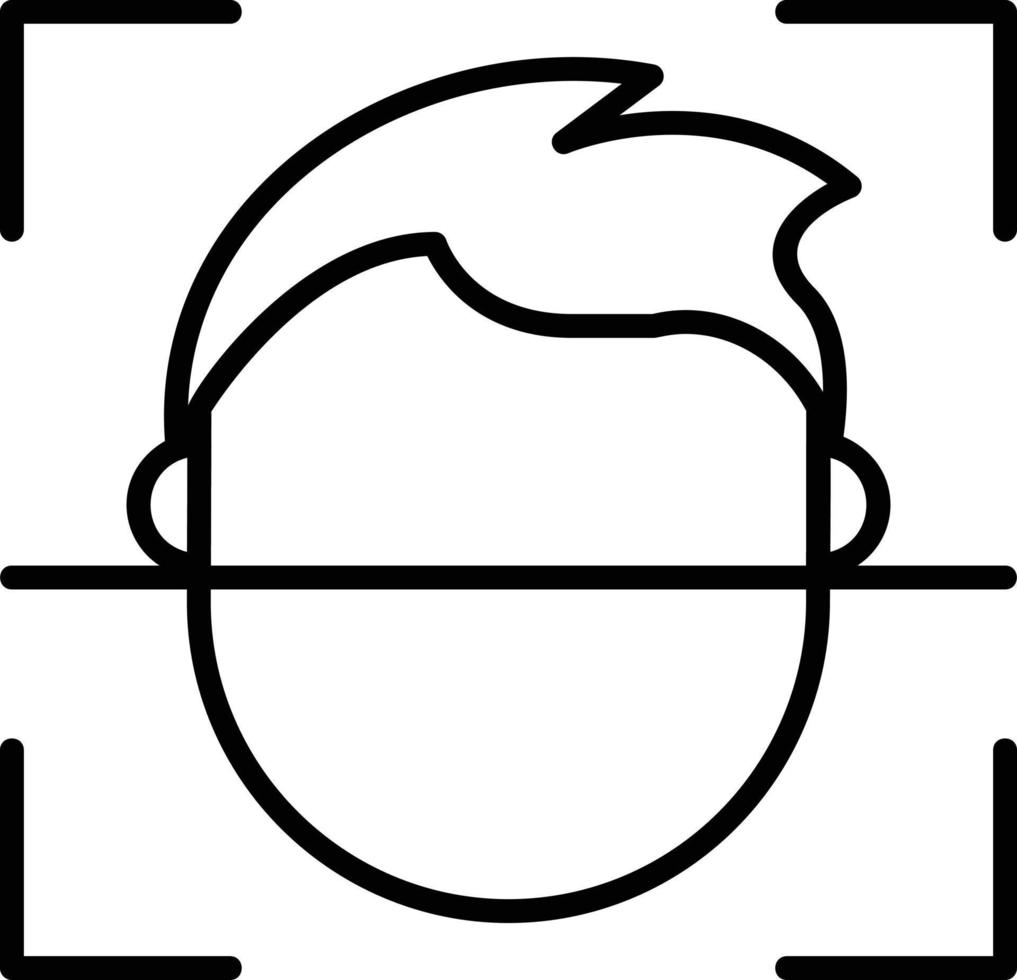 design de ícone criativo de identificação de rosto vetor