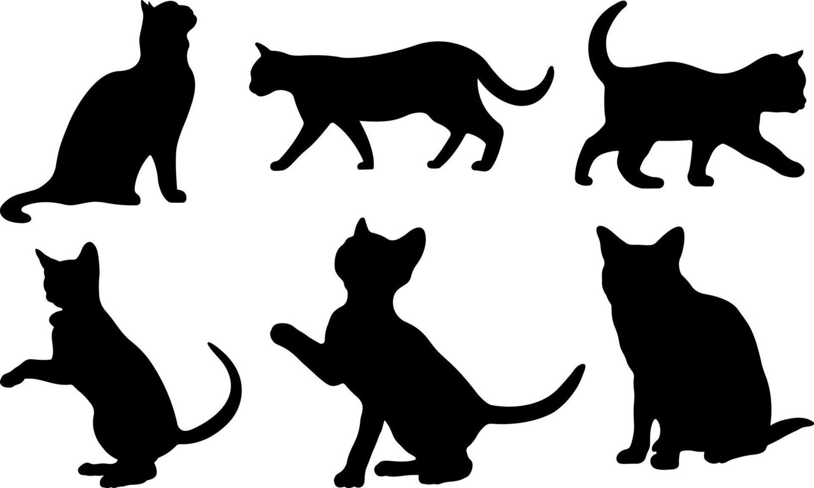 arquivos vetoriais de silhueta negra de gato vetor