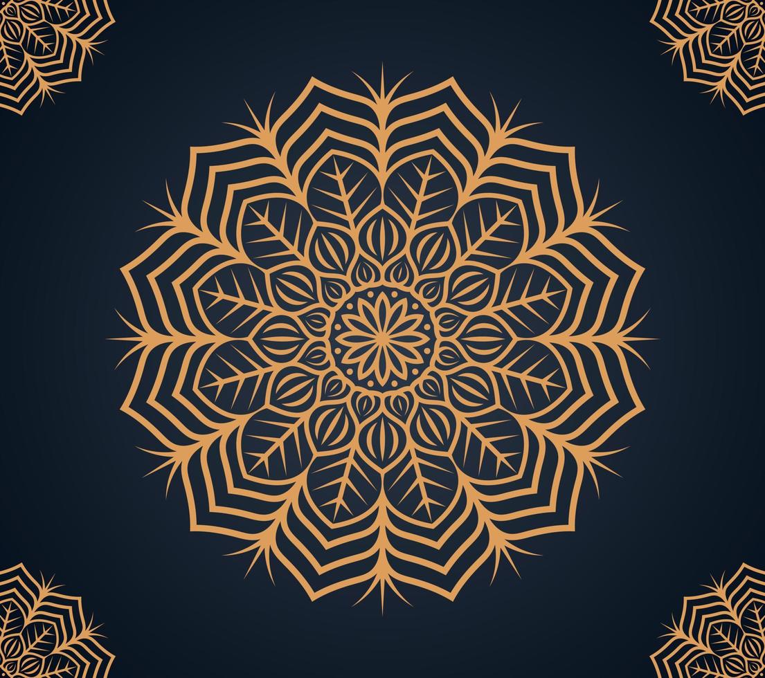 o design de mandala floral ornamental de luxo em arquivo vetorial de cor dourada vetor