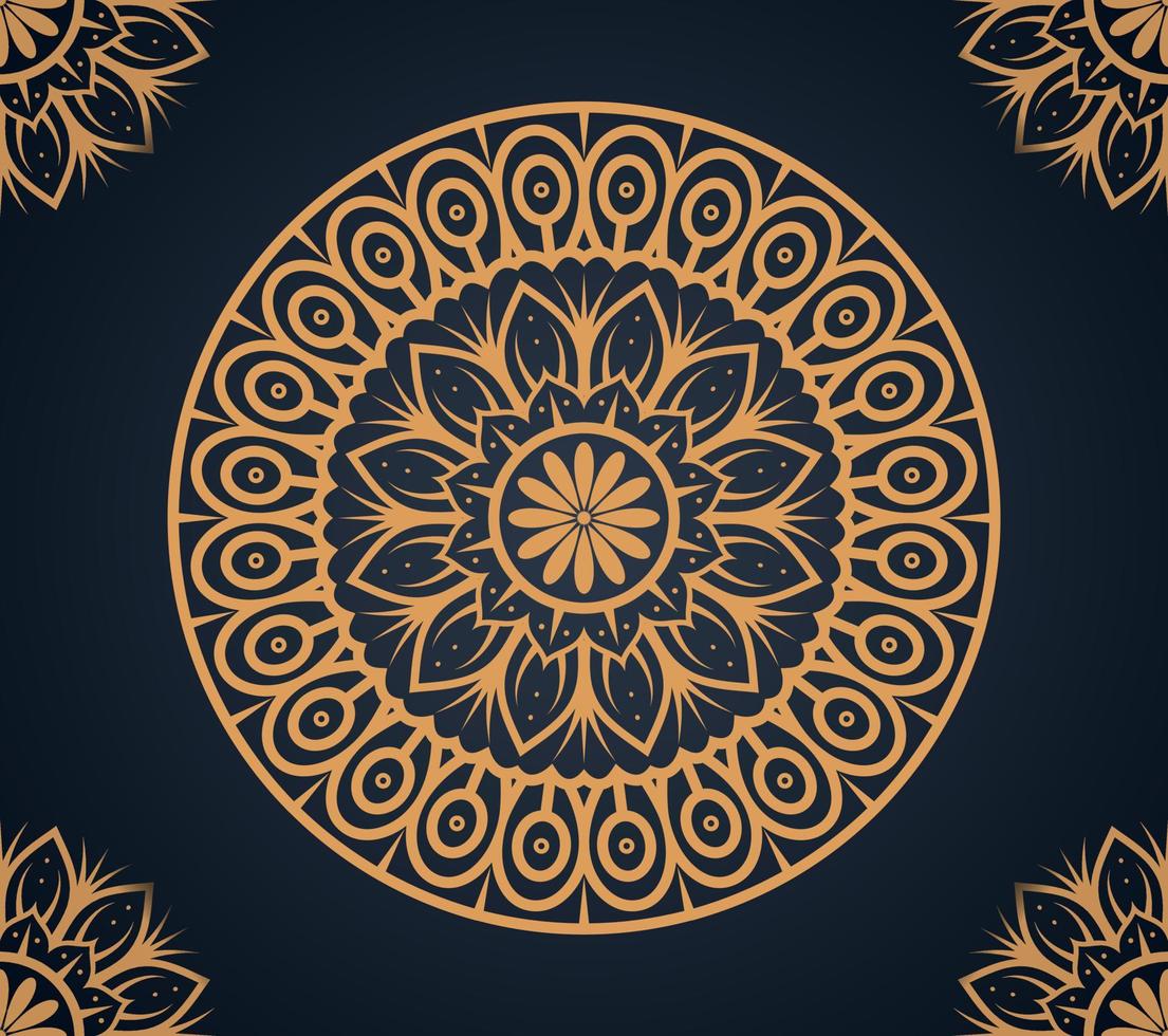 o design de mandala floral ornamental de luxo em arquivo vetorial de cor dourada vetor