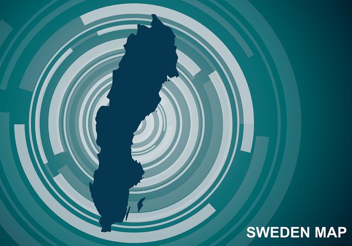 Suécia Mapa Vector Background