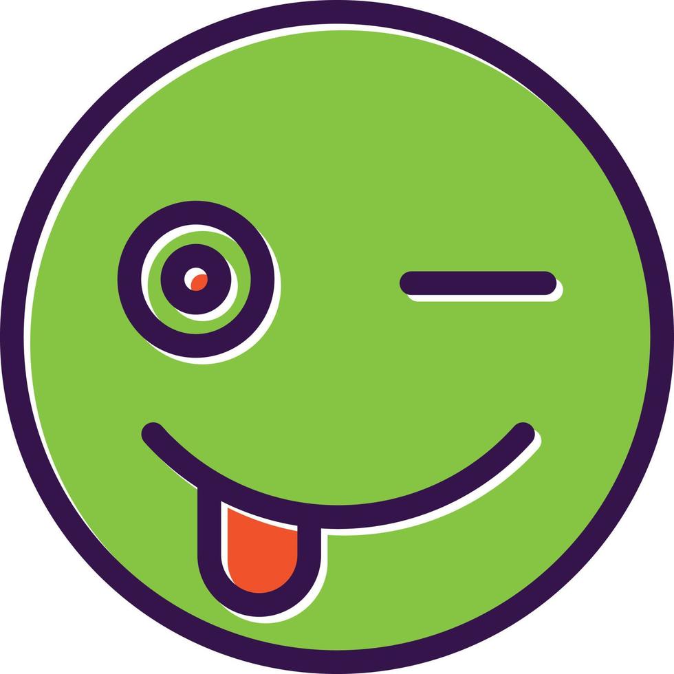 design de ícone de vetor de piscadela de língua sorridente