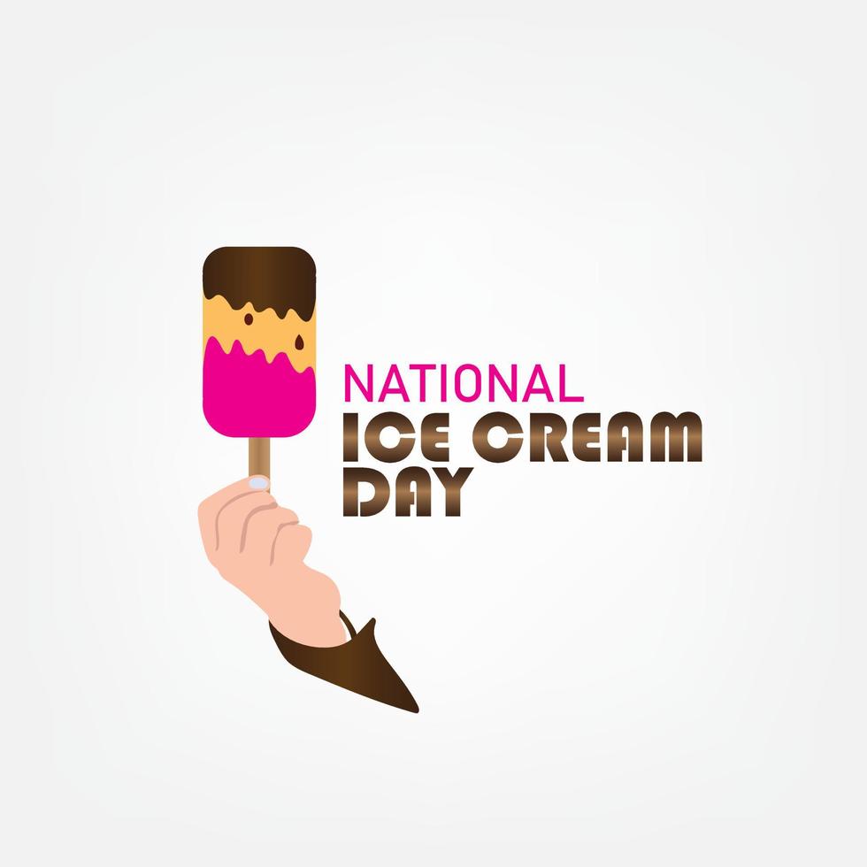 ilustração em vetor do dia nacional do sorvete. projeto simples e elegante