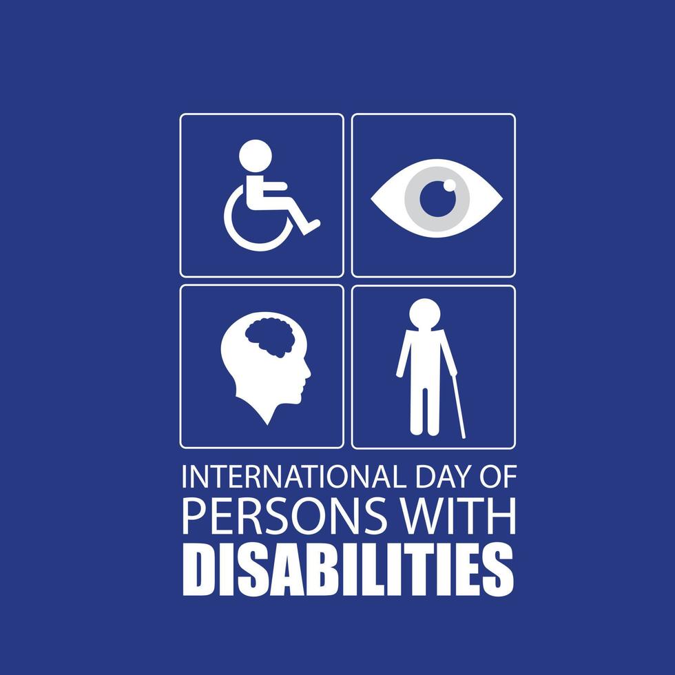 ilustração vetorial do dia internacional das pessoas com deficiência. projeto simples e elegante vetor